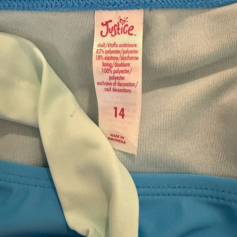 Blue 'Mermazing' Mermaid 2 piece Swimsuit Set size 14 - Picture 9 of 10